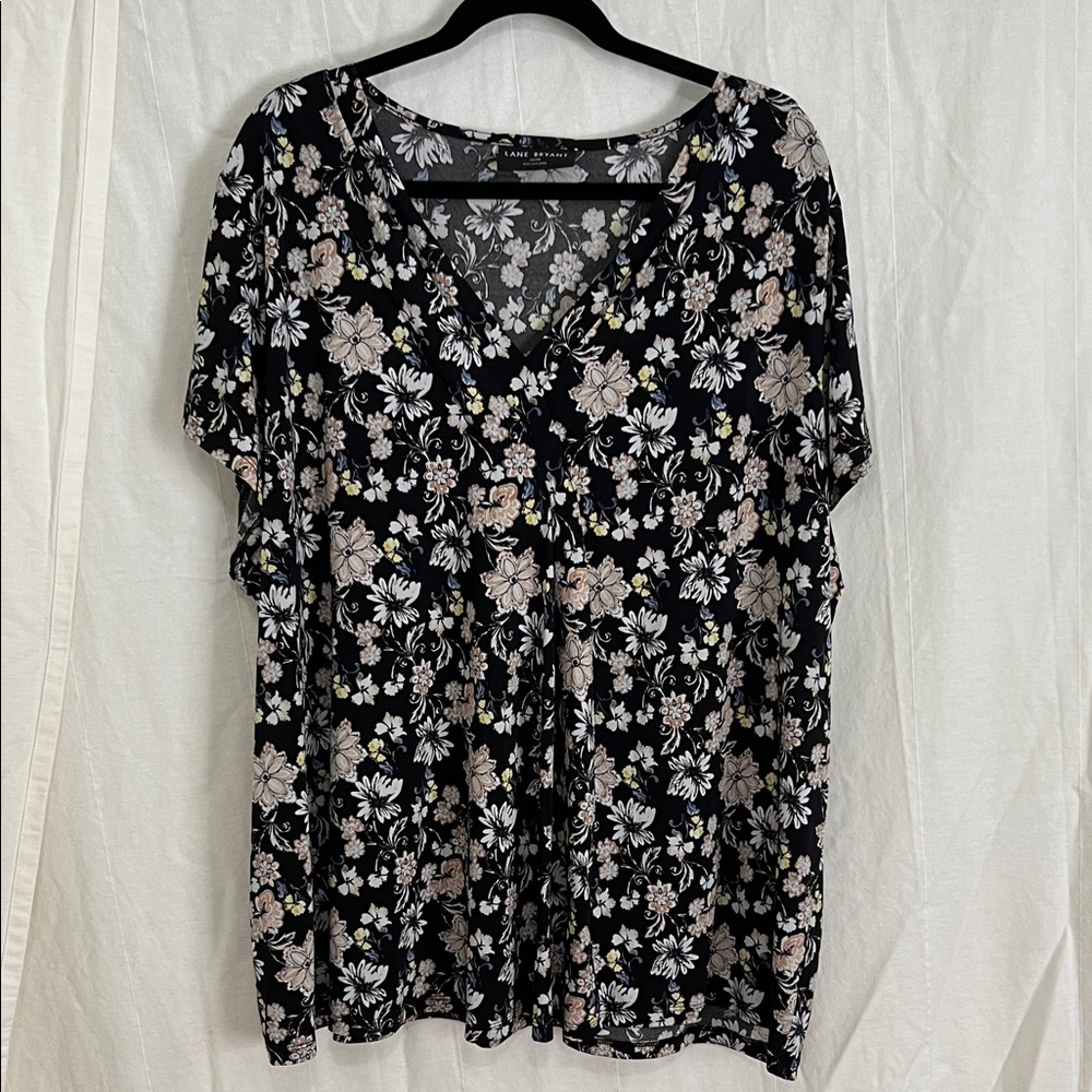 Lane Bryant Black Floral Women's Blouse